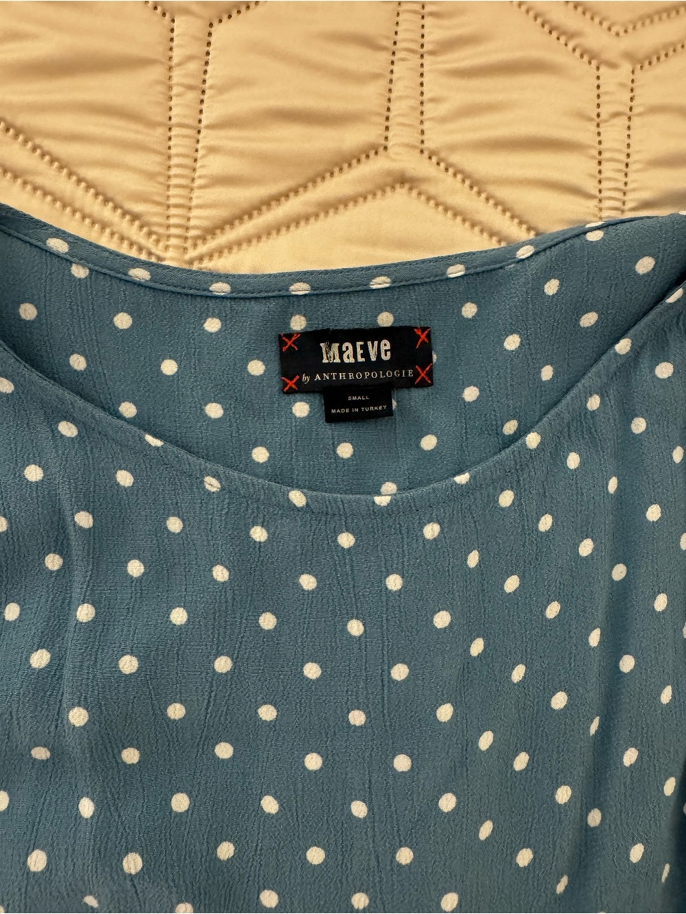 Maeve Teal Polka Dot Long Sleeve Dress